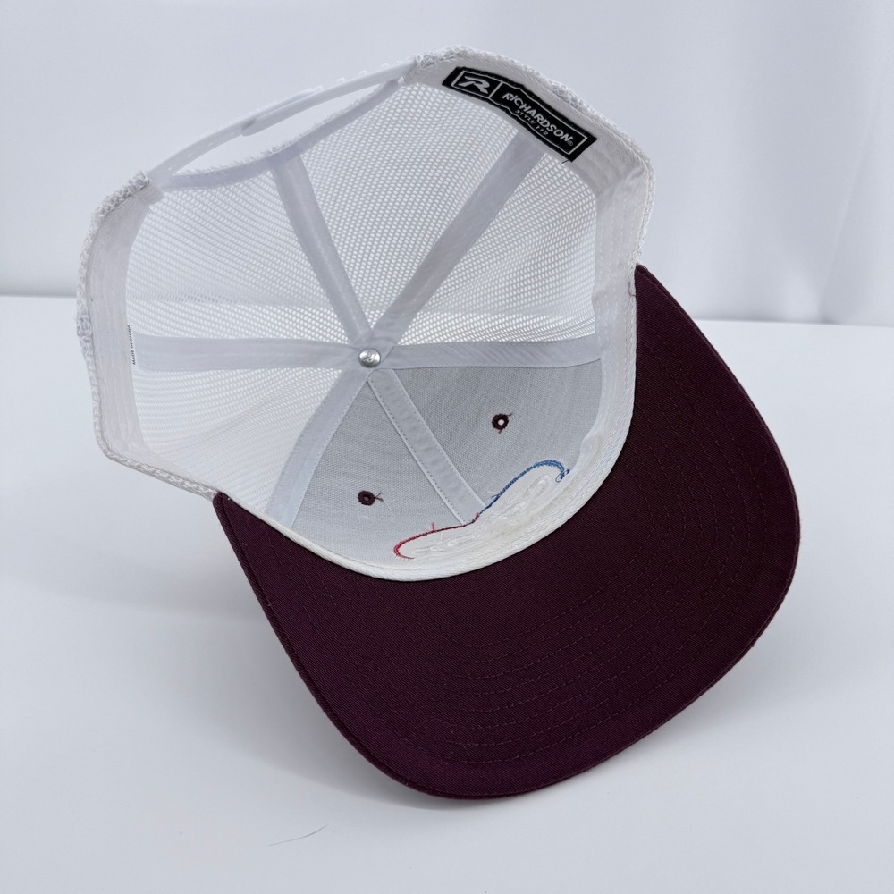 Richardson 112 CO-OP Trucker Hat Mens OSFA Maroon White Texas Producers Mesh Cap - Picture 8 of 11